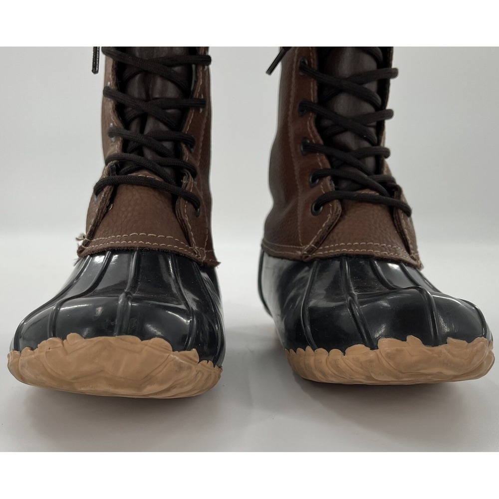 Sporto Daphne Leather Snow Duck Boot Womens 6 Black Mid Calf Black Winter‎ Laces - Picture 3 of 12